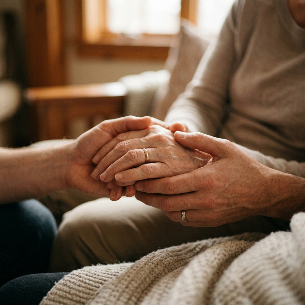 Comforting Hands holding showing support
